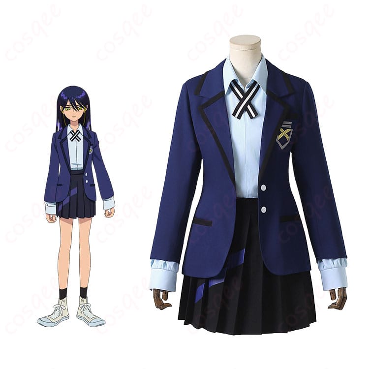 「機動戦士ガンダム ニャアン コスプレ衣装」キャラクターとの組み合わせ画像。制服デザインの高再現度を確認できます。