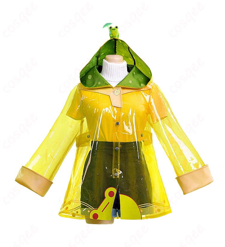 商品正面図。メイのレイニー・デイ コスプレ衣装、正面の詳細がわかる画像。