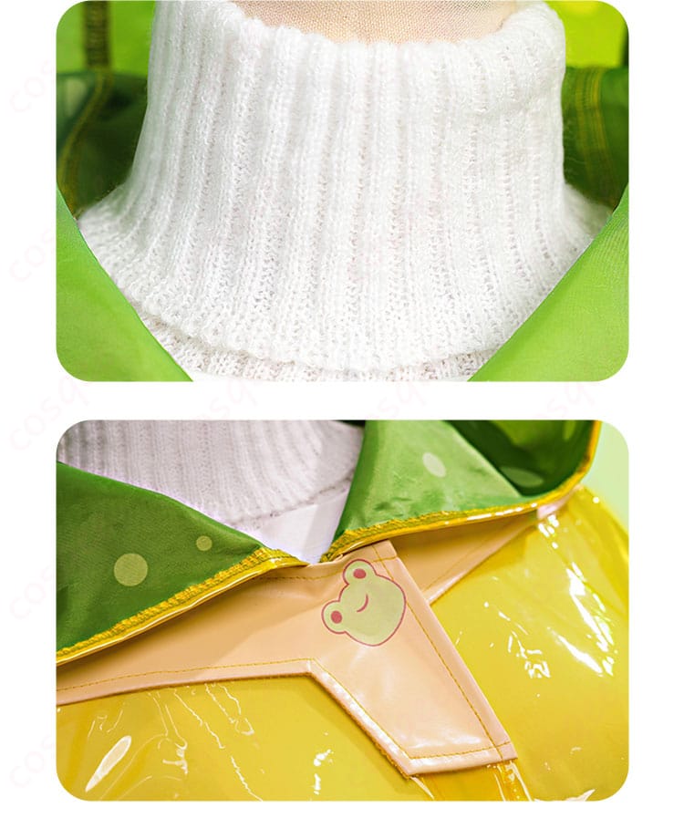 服装領口装飾細部。メイ コスプレ衣装の領口装飾、特徴的なデザインを示す画像。