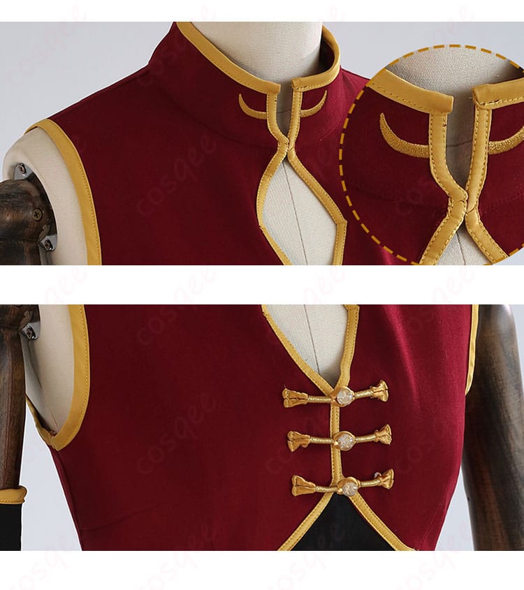 銀魂 神楽 コスプレ衣装 衣領の装飾部分のアップ画像。細部まで再現されたデザイン。