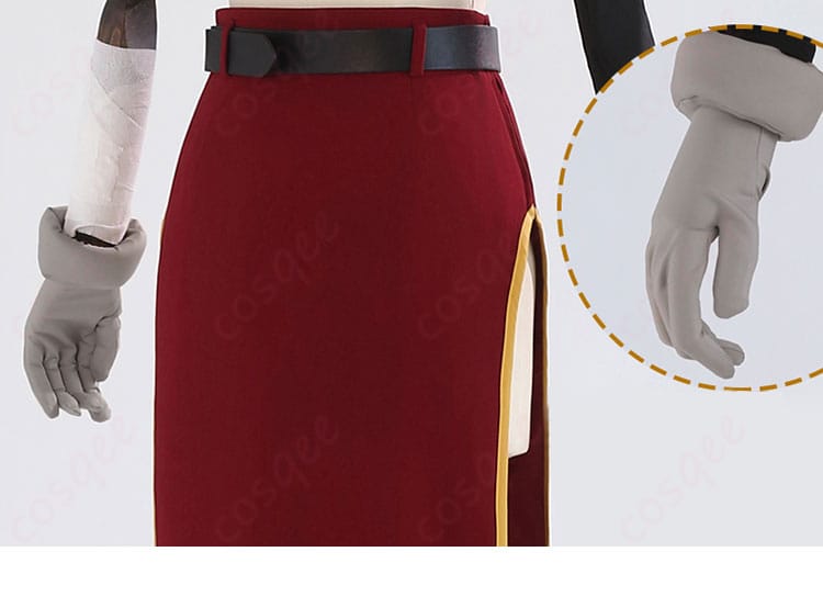 銀魂 神楽 コスプレ衣装 手袋の装飾ディテール画像。