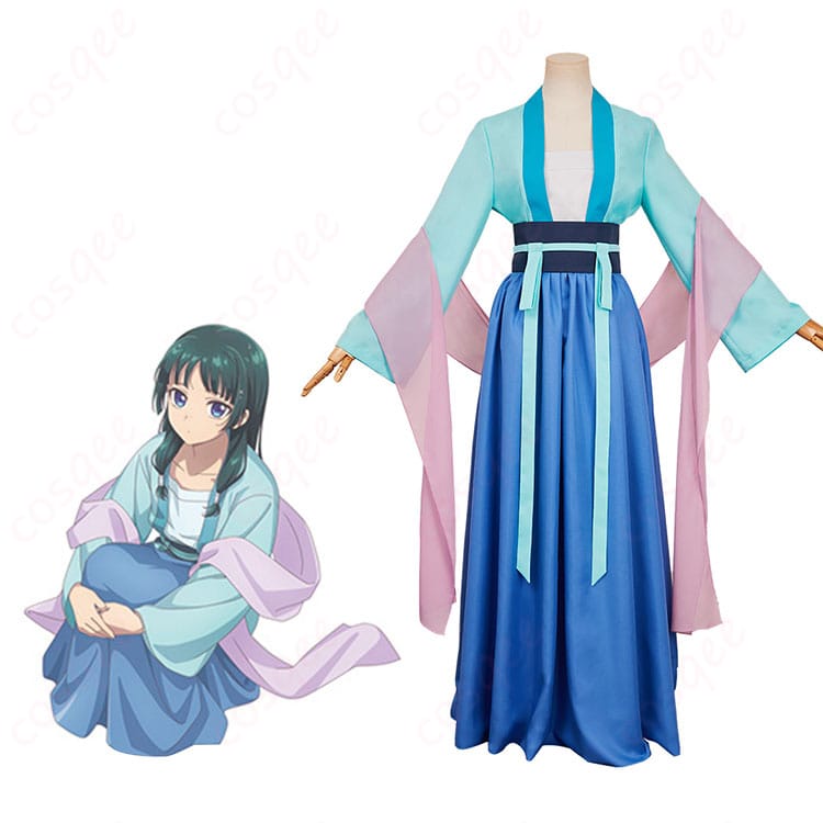 薬屋のひとりごと 第2期 猫猫(マオマオ)コスプレ衣装とキャラクターの結びつきを示す画像。高再現度で忠実に再現された衣装。