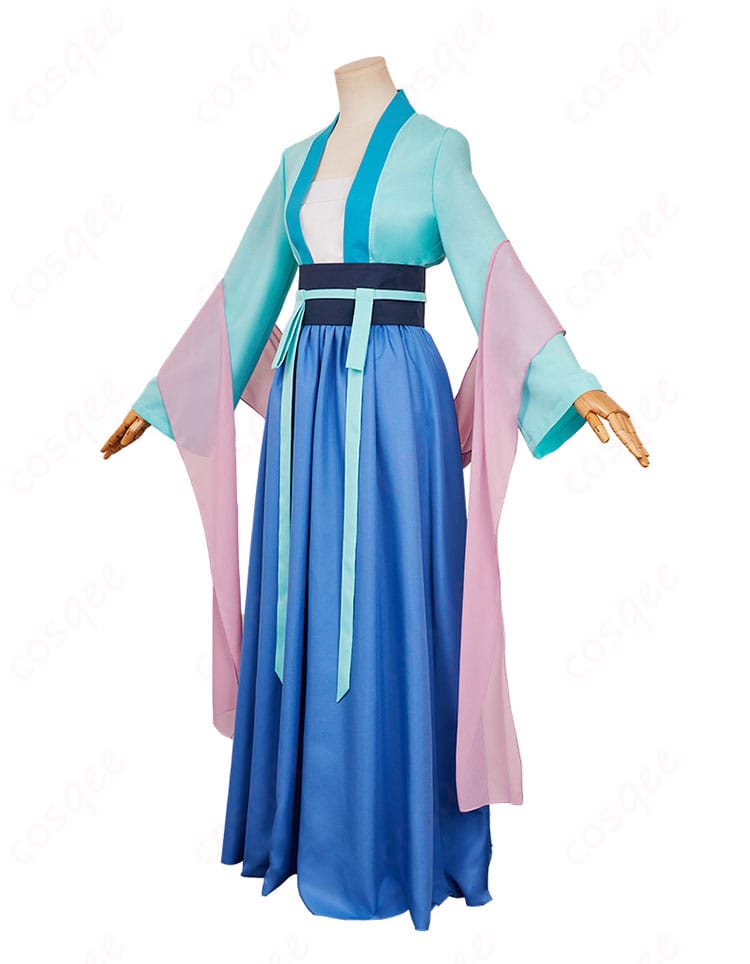 薬屋のひとりごと 猫猫(マオマオ)コスプレ衣装右側の画像。衣装の立体的なデザインをより詳しくご覧いただけます。