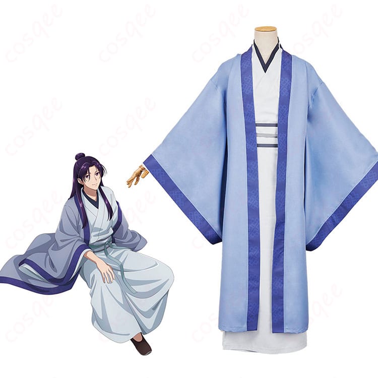 商品服装とキャラクターの結びつきを示した画像。壬氏(ジンシ)の狩り版コスプレ衣装を忠実に再現。