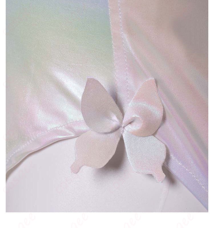 バニーVer.コスプレ衣装の蝶の装飾ディテール。可愛らしく華やかな蝶のデザインが魅力的。