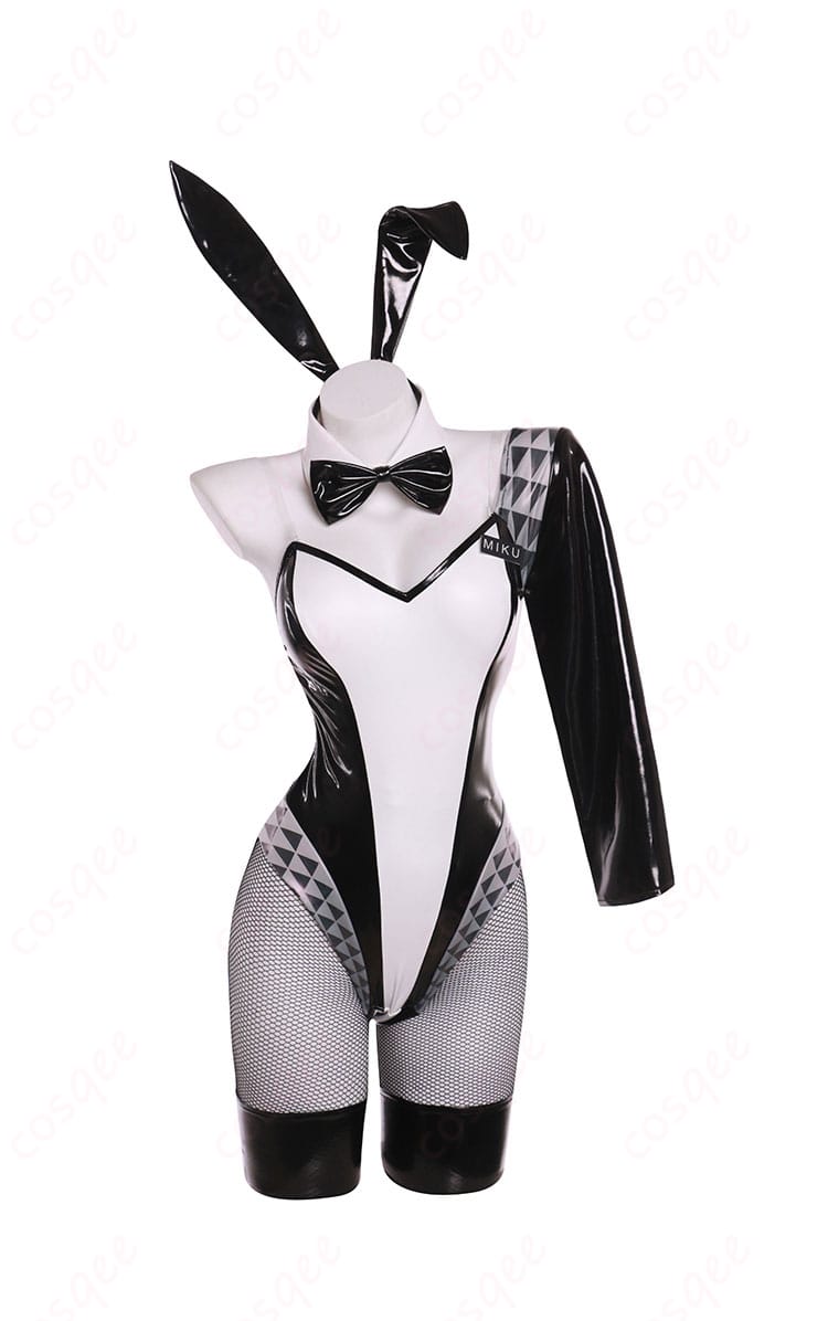 初音ミク バニーVer. コスプレ衣装 正面画像 - 衣装の正面のディテールとデザインが見える画像。