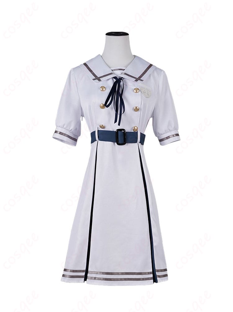 バンドリ! 若葉睦 コスプレ衣装 月ノ森女子学園 夏服の正面画像。衣装のデザインとディテールがしっかり見える。