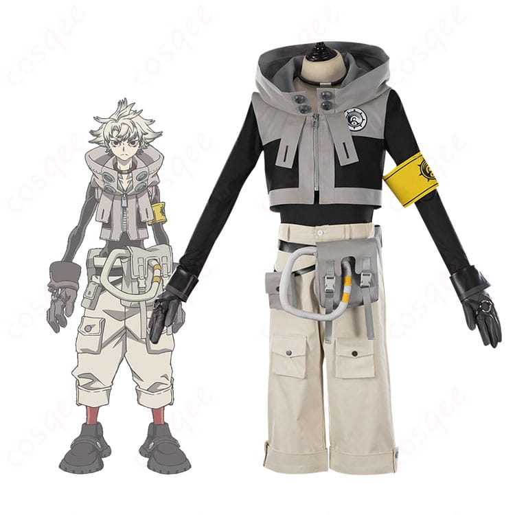 ガチアクタ ルド コスプレ衣装とキャラクターが一緒に写った画像。忠実再現のコスプレ衣装で、キャラクターの魅力を引き立てます。