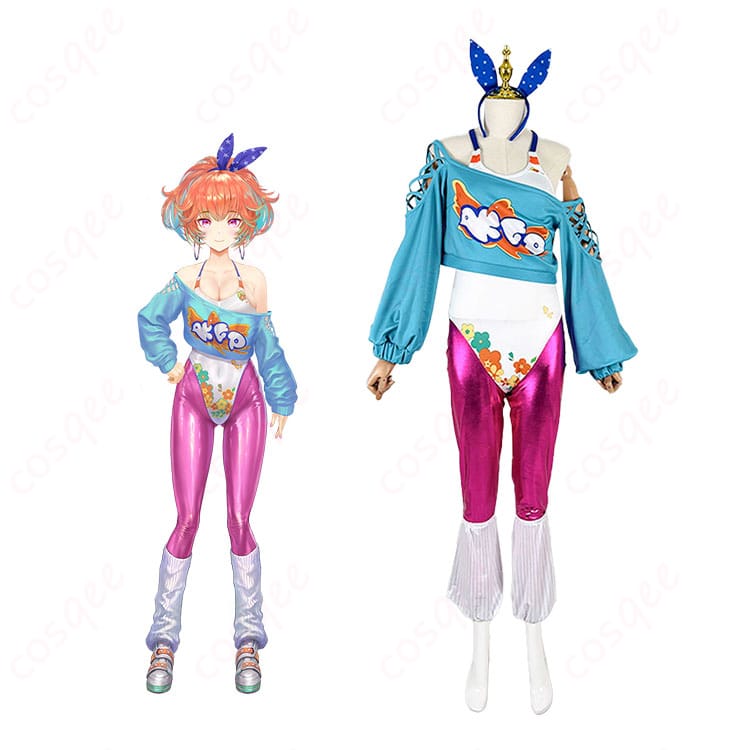 小鳥遊キアラのコスプレ衣装とキャラクターが忠実に再現された画像。ホロライブの人気VTuberコスプレ衣装。