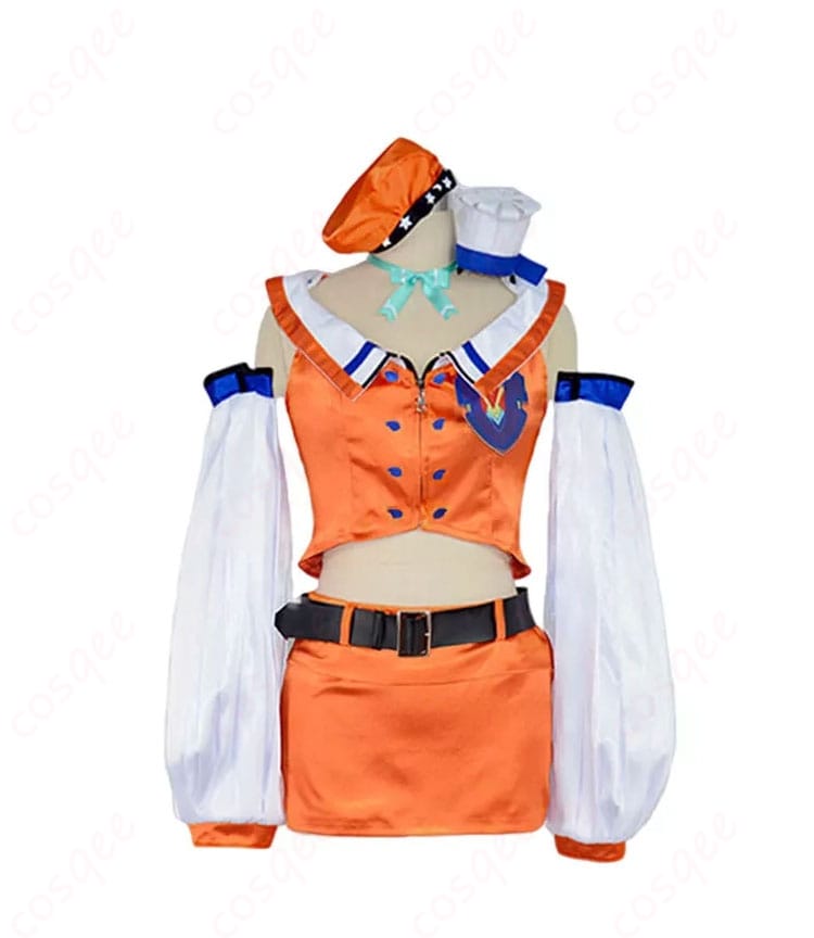 ホロライブ 小鳥遊キアラ 初期衣装 コスプレ衣装の正面写真。高忠実度再現のディテールが特徴。