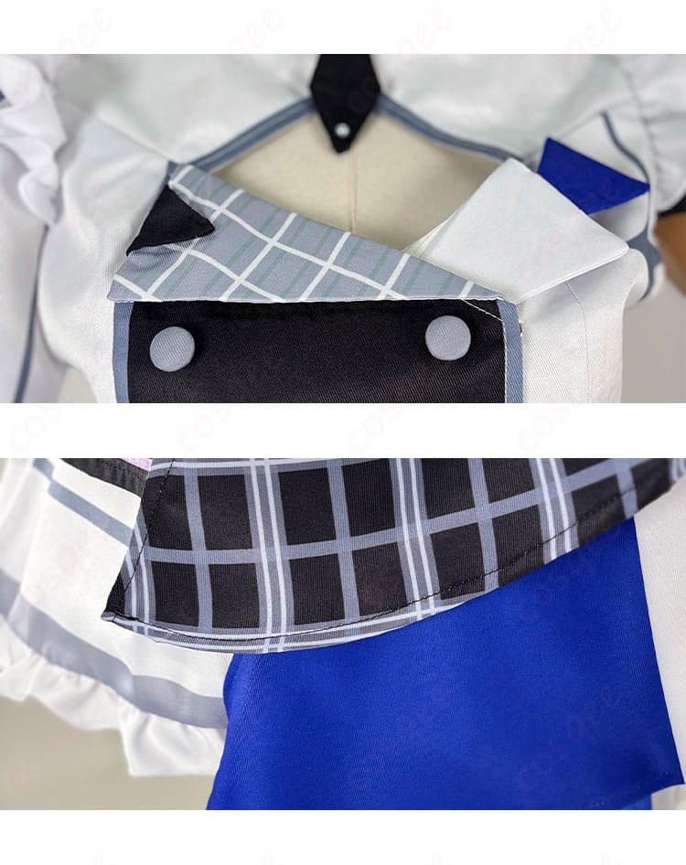 オーロ・クロニー コスプレ衣装の衣襟装飾の細部。高精度な刺繍と装飾が特徴的です。