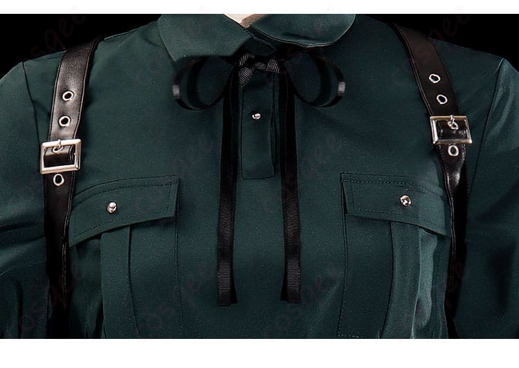 服のネクタイ装飾ディテール。海老塚智 コスプレ衣装の可愛らしいネクタイ。