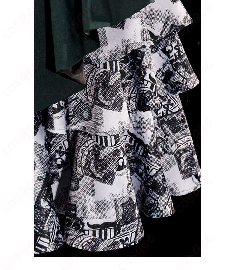 スカートの柄装飾ディテール。ガールズバンドクライ 海老塚智 コスプレ衣装のスカート模様の詳細。