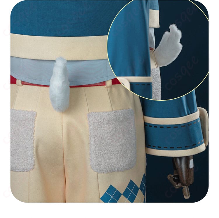 衣装の尾部装飾の詳細。キャラクターの特徴を反映したアクセントが特徴です。