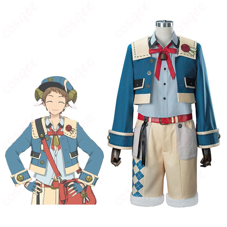 あんスタのキャラクター「天満光」などと共に撮影された商品正面画像。コスプレ衣装の細部が忠実に再現されています。