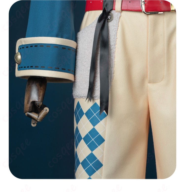 パンツの脚部のディテール。縫製の細かい部分まで忠実に再現されています。