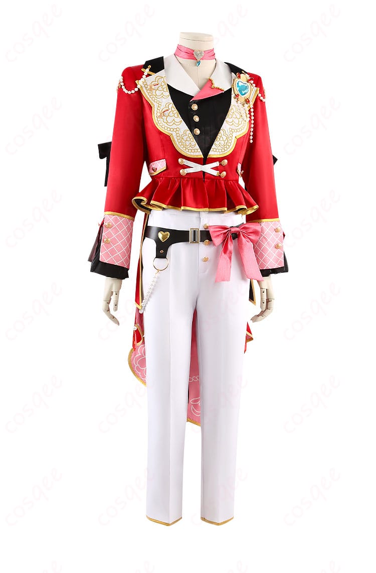 商品側面画像:あんさんぶるスターズ!!朱桜司のコスプレ衣装側面図。衣装のデザインとフィット感を確認できる一枚。