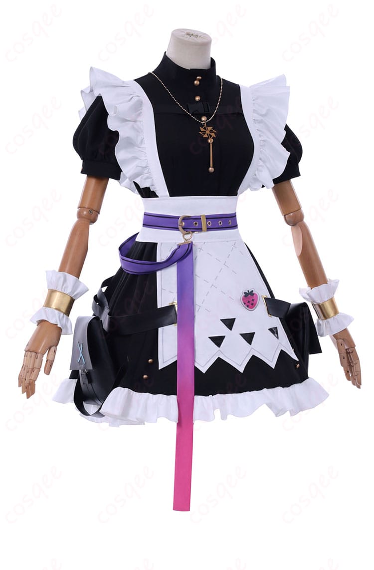 風楽奏斗コスプレ衣装の側面図。美しいラインとエプロンのデザインが引き立つ。