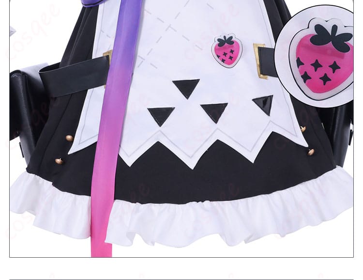 風楽奏斗のメイド服のスカート装飾細部。可愛らしいフリルとレースが施されている。