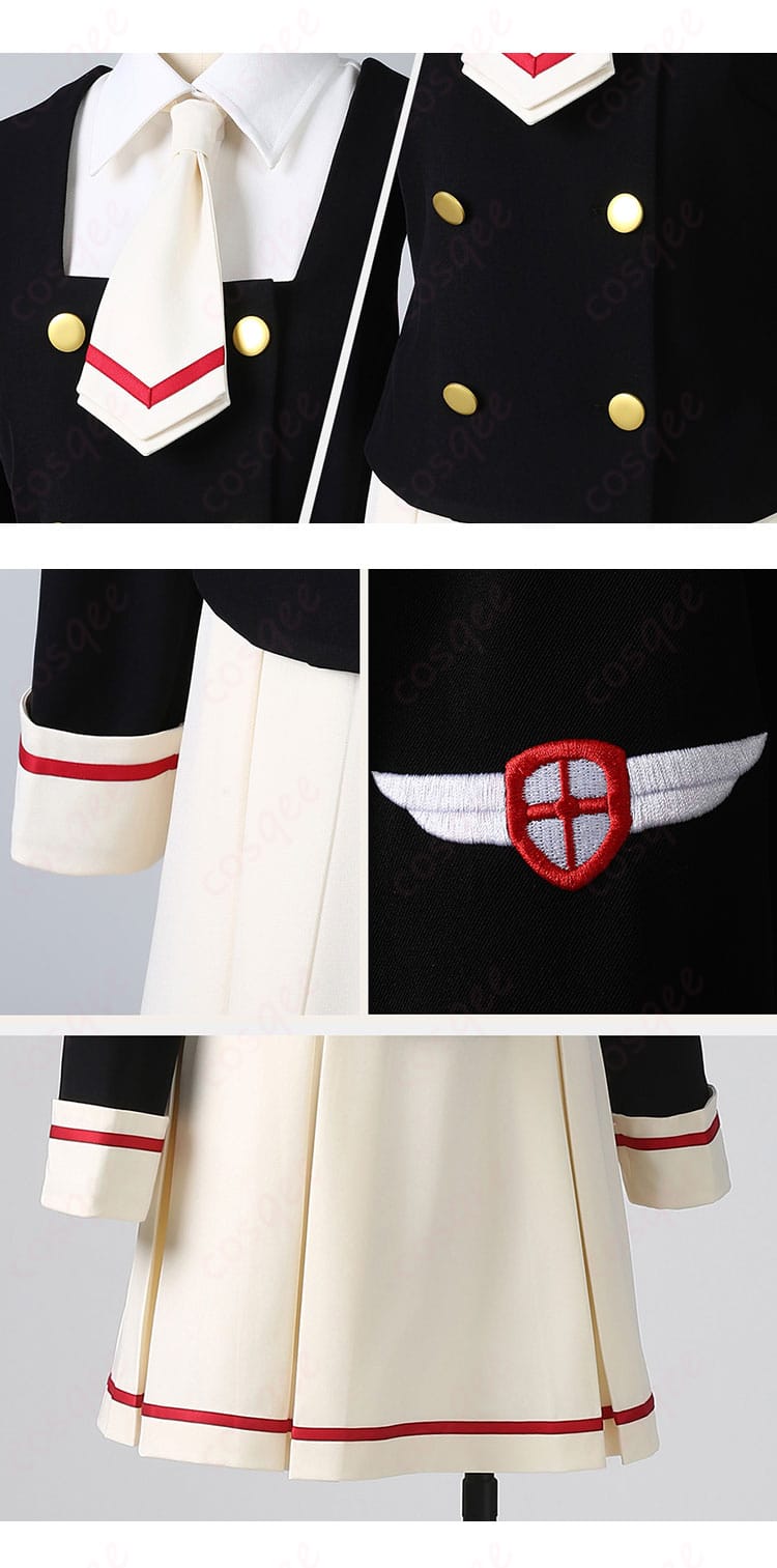 服装のネクタイ、袖、アイコン装飾の詳細 - 木之本桜 コスプレ衣装 友枝中学校