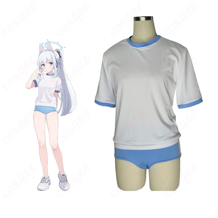 ブルアカ 月雪ミヤコ 体操服 コスプレ衣装とキャラクターのコラボレーション写真。リアルな衣装再現とキャラクターの特徴を楽しんでください。
