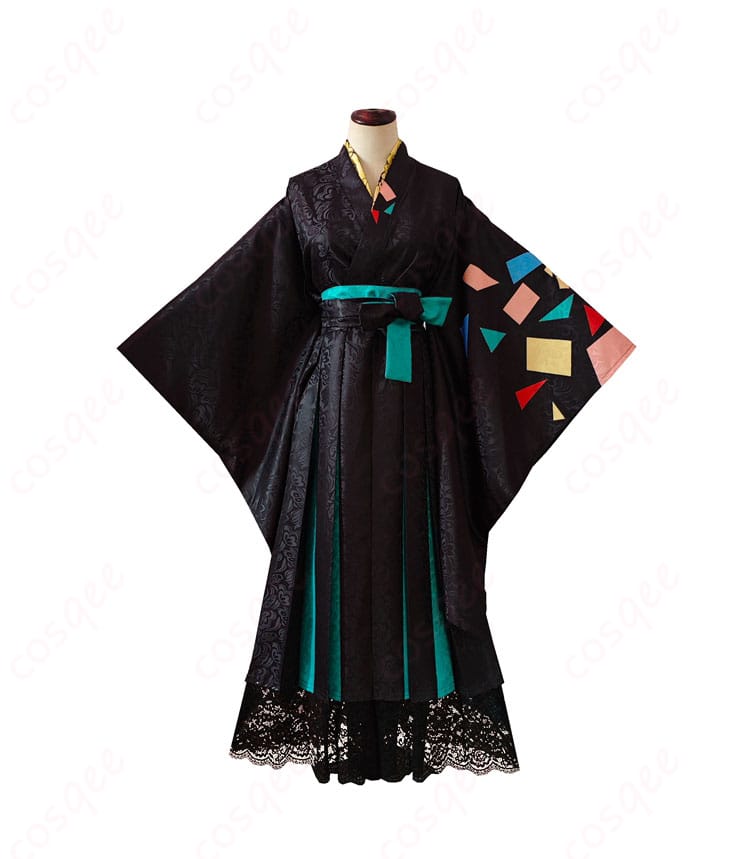 初音ミクコスプレ衣装の正面ビュー。詳細なデザインと高い再現度。