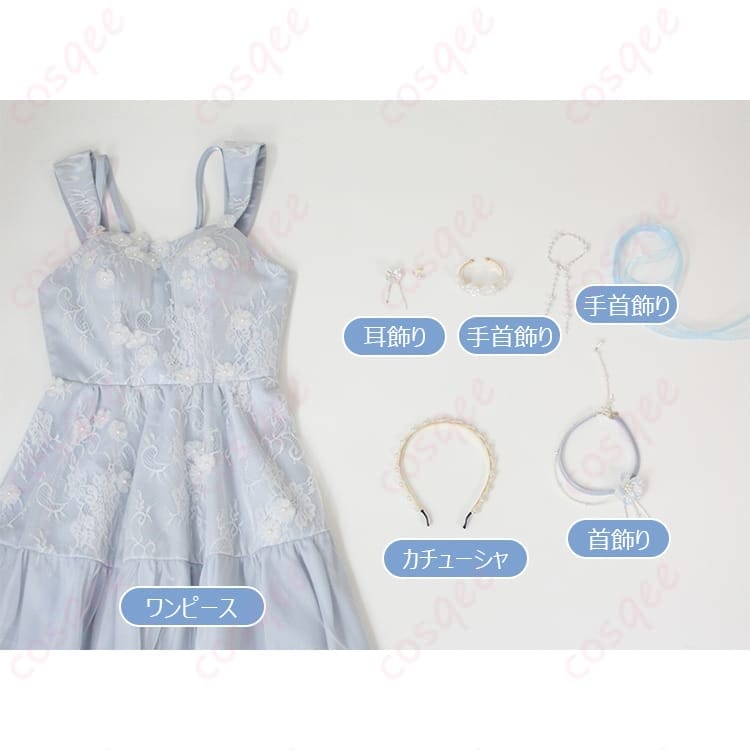 恋と深空 主人公の花捧ぐドレス コスプレ衣装 清楚で華やかに写真映えを狙える一着 - 5枚目の画像