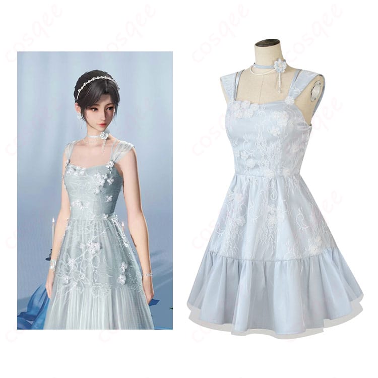 商品服装とキャラクターの組み合わせ図 - プレイヤー コスプレ衣装『恋と深空 春から花へ捧ぐ』、忠実再現されたデザイン