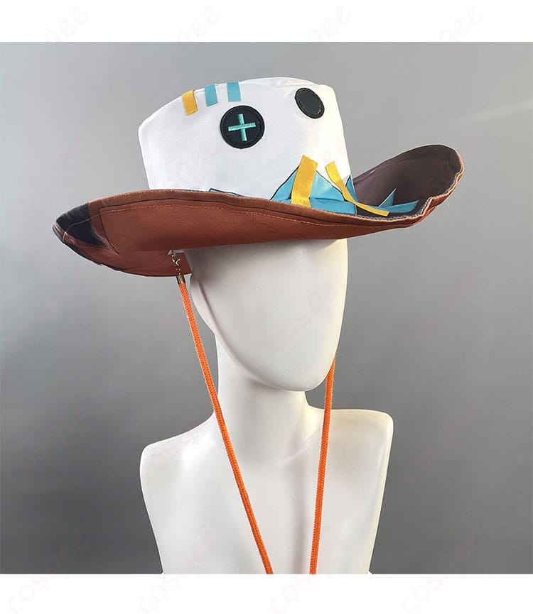 イファ コスプレ衣装の帽子装飾詳細。細かな刺繍とデザインが特徴で、原作に忠実に再現。