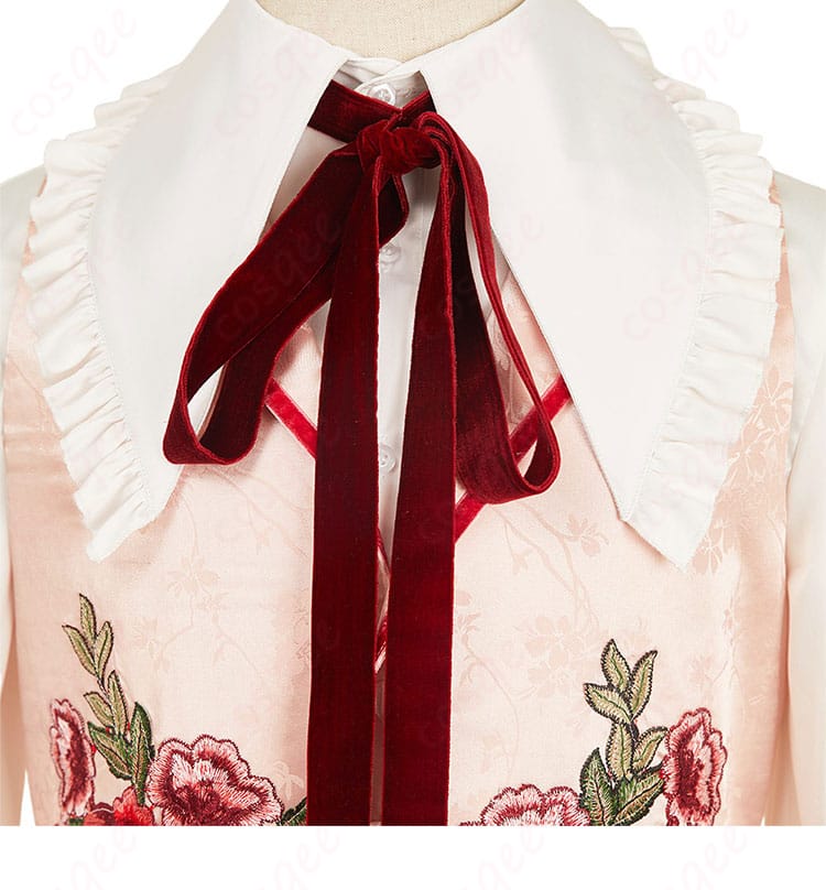 東京リベンジャーズ 三途春千夜 コスプレ衣装 領結の装飾ディテール。繊細なデザインと質感。