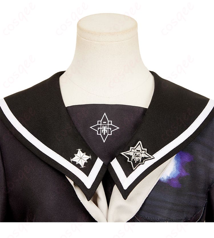 服の襟の装飾の詳細 - 雫原比留子 コスプレ衣装の襟の刺繍デザイン