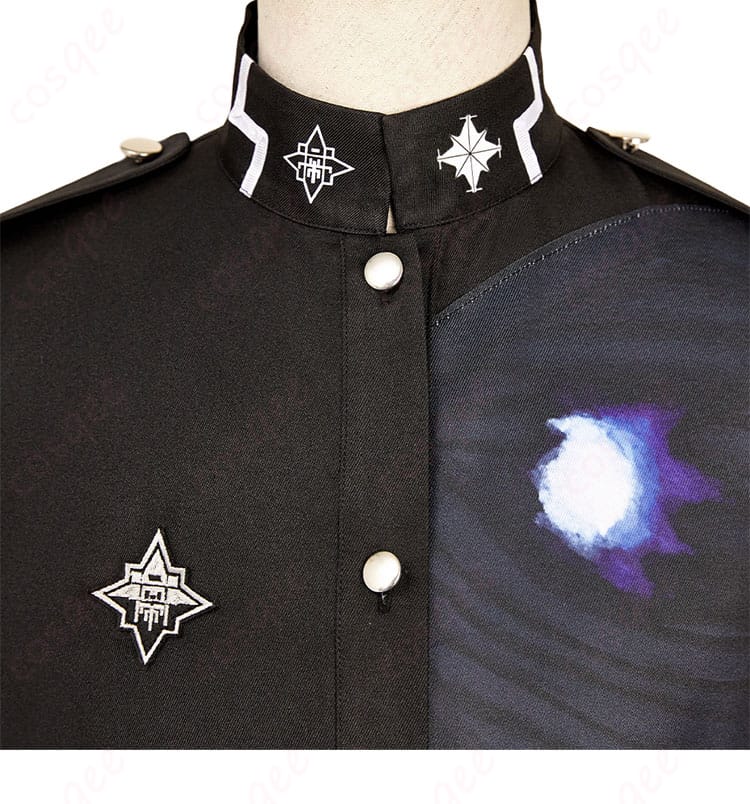 服装の襟装飾細部のアップ | 高品質な刺繍とデザインのポイント