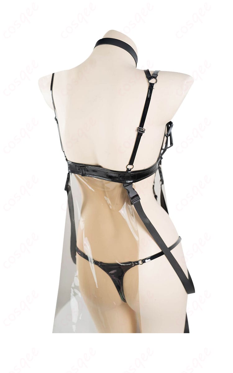 服装背面の詳細、ボンディングチェーンコスプレ衣装の背面ディテール。