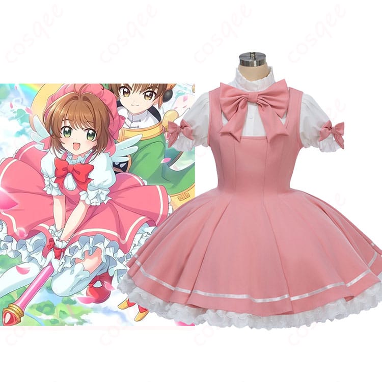 カードキャプターさくら 木之本桜 コスプレ衣装の全身イメージ。キャラクターと服装の完全再現。