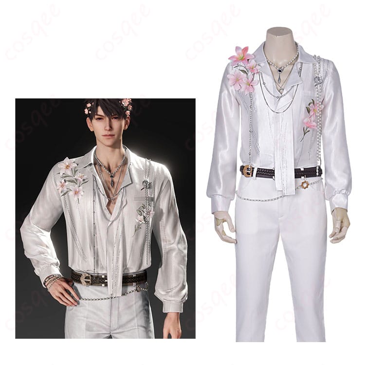 恋と深空 マヒル コスプレ衣装 正面とキャラクターの組み合わせ画像。アニメキャラクターの忠実再現が魅力的です。コスプレ衣装をチェック!