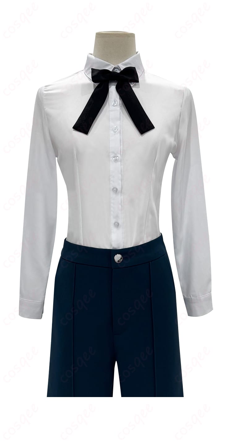 シエル・ファントムハイヴ コスプレ衣装の内搭シャツとリボンのディテール画像