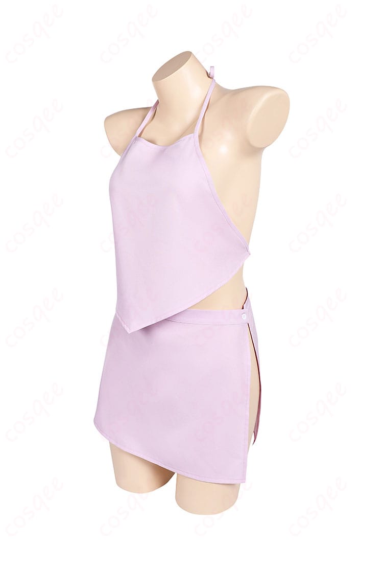 薬屋のひとりごと 滝壺 猫猫(マオマオ) コスプレ衣装 左側からのビュー。衣装の美しいシルエットとデザインが分かる。