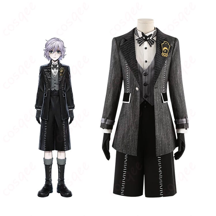 エペル・フェルミエ コスプレ衣装 正面とキャラクターとのコラボ画像。ツイステ ハロウィン2024バージョンのリアルな再現。