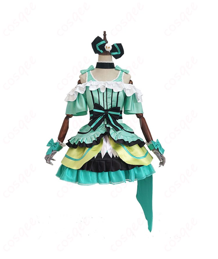 南ことり コスプレ衣装 正面画像。衣装のディテールや色彩が鮮明に表現され、リボンや刺繍の美しい仕上がり。
