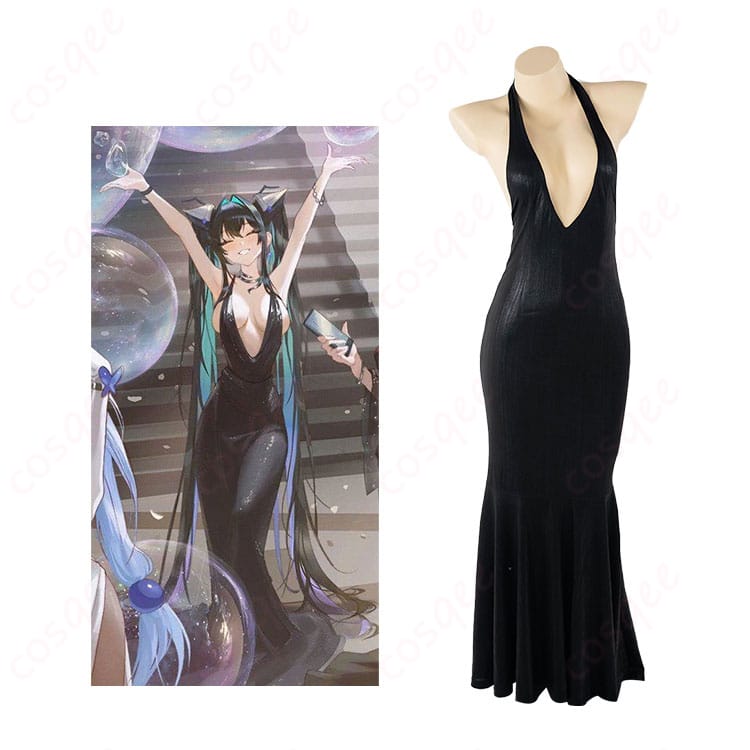 リトルマーメイド ドレスver. コスプレ衣装とゲームキャラクターのコスプレシーン。高忠実度で再現されたデザイン。