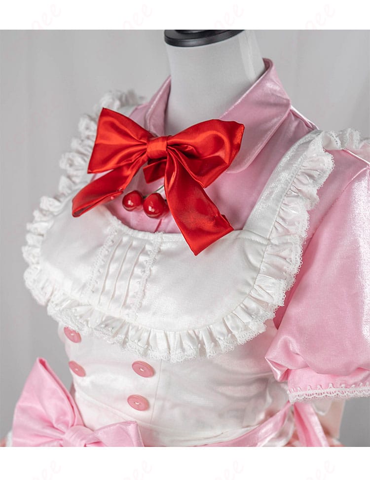 蝶結び装飾の詳細画像 - クラスト コスプレ衣装の蝶結びディテールのクローズアップ