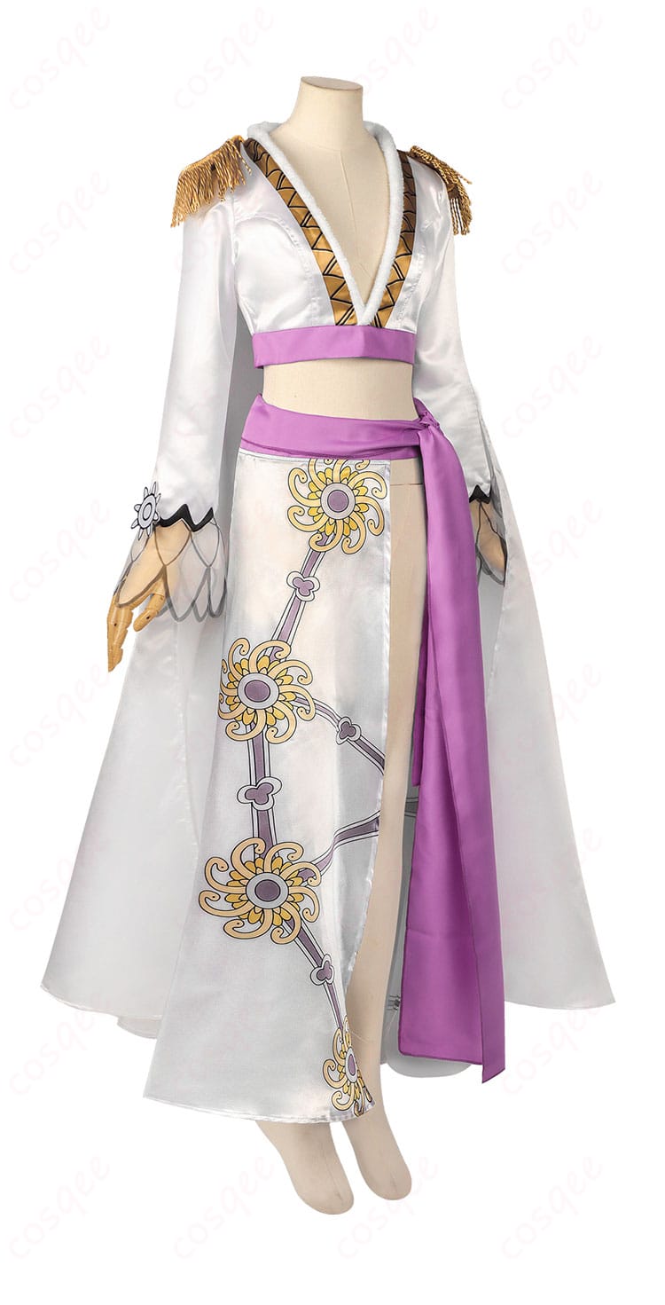 ONE PIECE(ワンピース) ボア・ハンコック コスプレ衣装 白色コスチューム-3