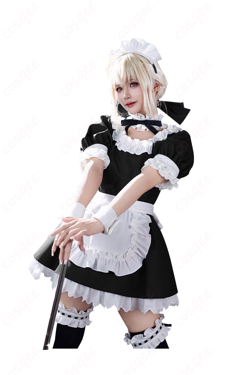Fate/stay night アルトリア・ペンドラゴン セイバー メイド服 コスプレ衣装-2