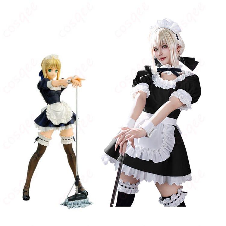 Fate/stay night アルトリア・ペンドラゴン セイバー メイド服 コスプレ衣装-1