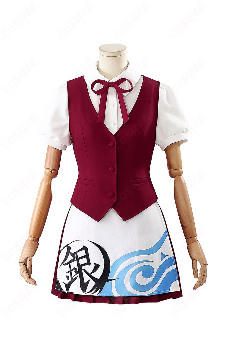 銀魂 かふぇあんどばー万事屋銀ちゃん 神楽 ウエイター コスプレ衣装-2