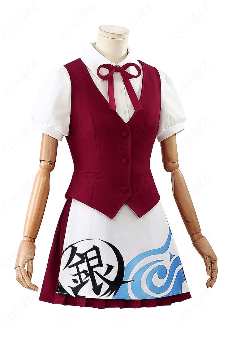 銀魂 かふぇあんどばー万事屋銀ちゃん 神楽 ウエイター コスプレ衣装-3