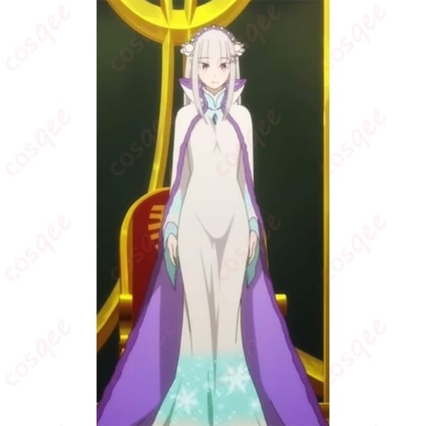 Re:ゼロ エミリア 叙勲式UTAGE ドレス＆マント コスプレ｜清楚で気品ある式典ルック