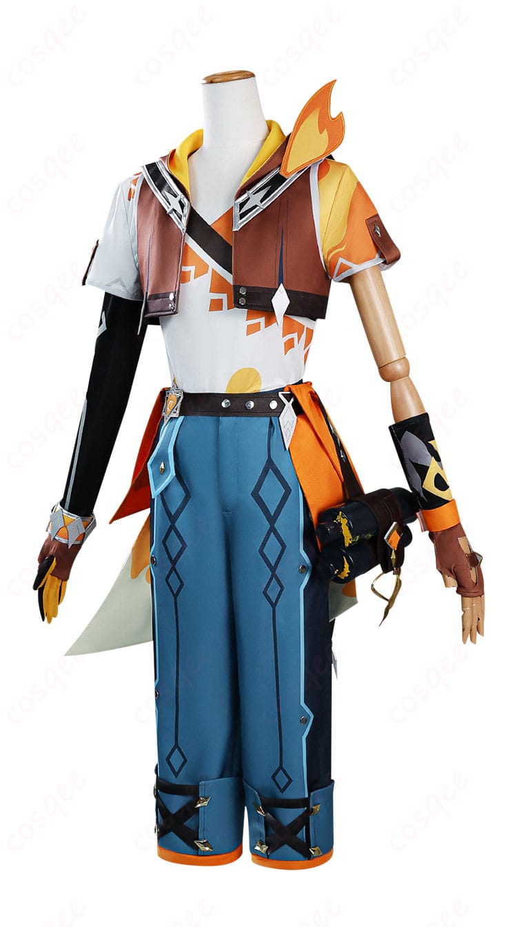 原神 ベネット 燃えろ!ラクガキ大冒険 コスプレ衣装-3