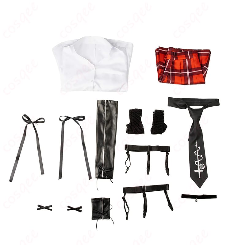 デッド オア アライブ5 マリー・ローズ 学生服 制服 コスプレ衣装-14