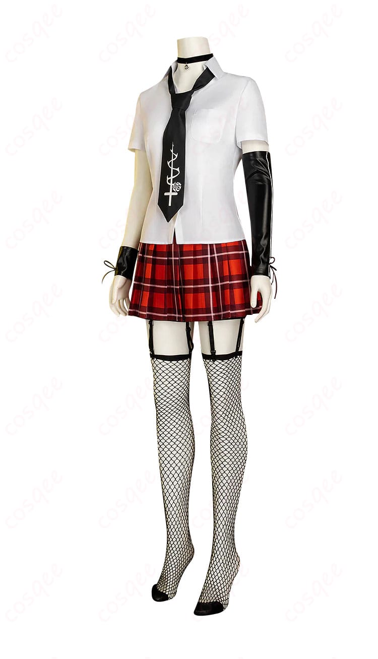 デッド オア アライブ5 マリー・ローズ 学生服 制服 コスプレ衣装-3